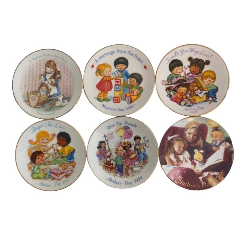 AVON 1988 1990‎ 1992 1993 1994 1998 Mothers Day Collector Plates 5" Lot of 6